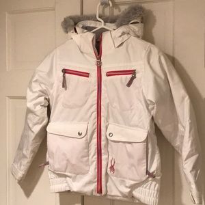 Spyder girls white ski coat